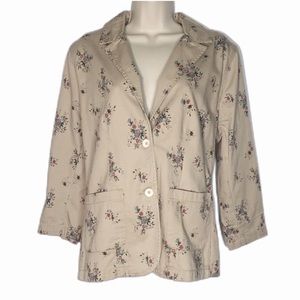 Inked & Faded Floral Twill Blazer